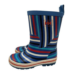 Helly Hansen Nordvik Stripe rain boots Kids Sz 12 Red White Blue Striped